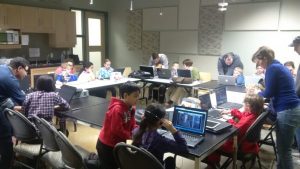 People working together in a hackathon